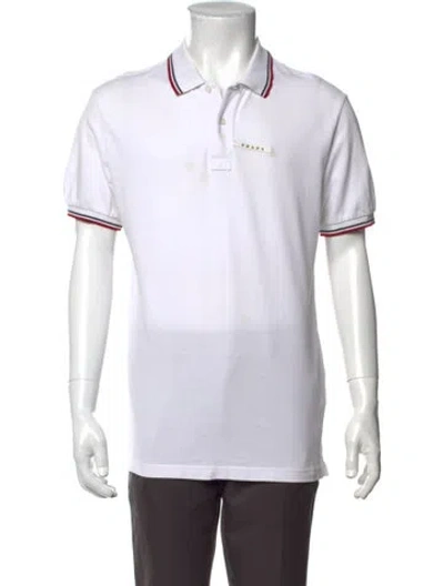 Pre-owned Prada 2019 Printed Polo Shirt In White