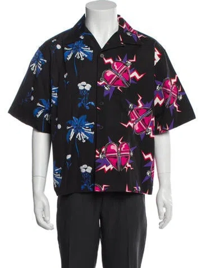 Pre-owned Prada 2019 Printed Shirt In Black