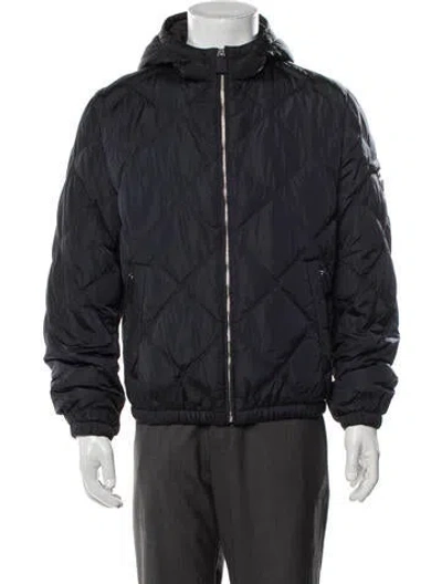 Pre-owned Prada 2019 Quilted Pattern Puffer Coat In Blue
