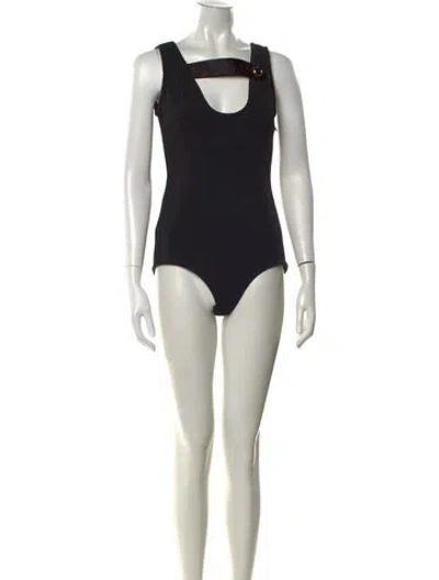 Pre-owned Prada 2019 Scoop Neck Bodysuit In Black