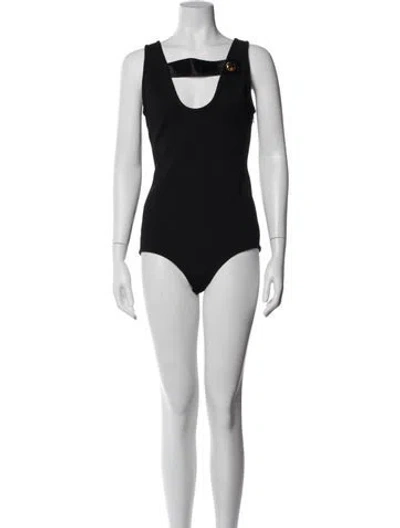 Pre-owned Prada 2019 Scoop Neck Bodysuit In Black