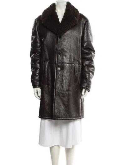 Pre-owned Prada 2019 Shearling Fur Coat In Brown