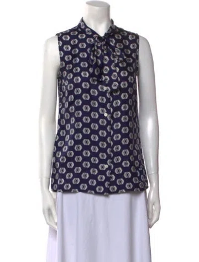 Pre-owned Prada 2019 Silk Blouse In Blue