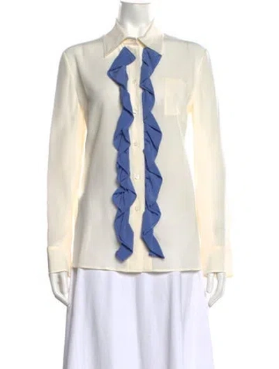 Pre-owned Prada 2019 Silk Blouse In Neutrals