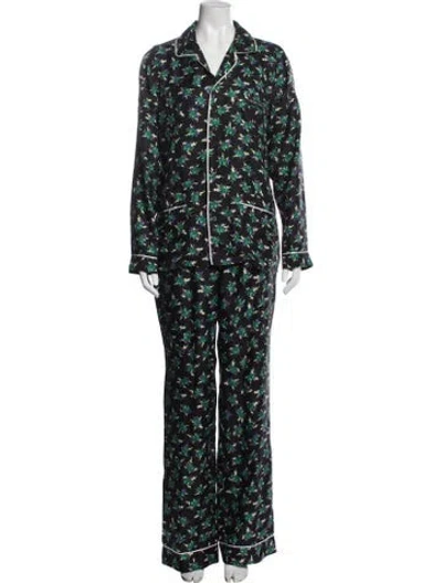 Pre-owned Prada 2019 Silk Pajamas In Blac/green
