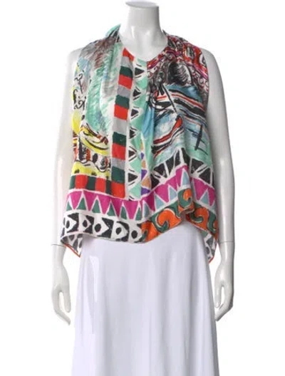Pre-owned Prada 2019 Silk Top In White