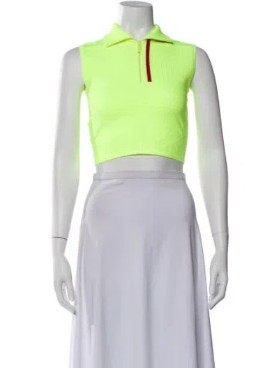 Pre-owned Prada 2019 Sleeveless Polo In Yellow