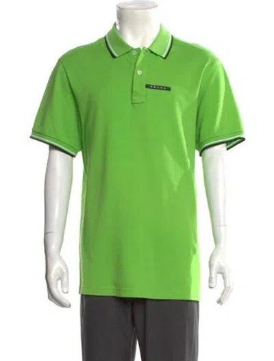 Pre-owned Prada 2019 Striped Polo Shirt In Green
