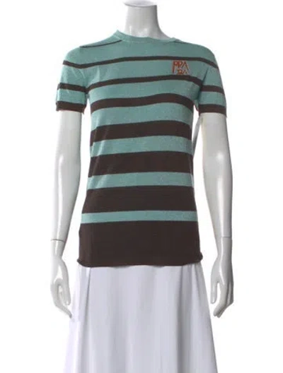 Pre-owned Prada 2019 Striped T-shirt In Green