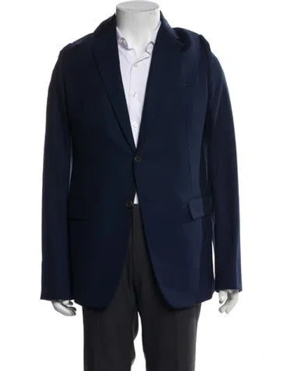 Pre-owned Prada 2019 Virgin Wool Blazer In Blue