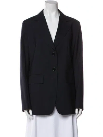 Pre-owned Prada 2019 Virgin Wool Blazer In Blue