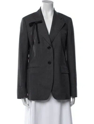 Pre-owned Prada 2019 Virgin Wool Blazer In Gray
