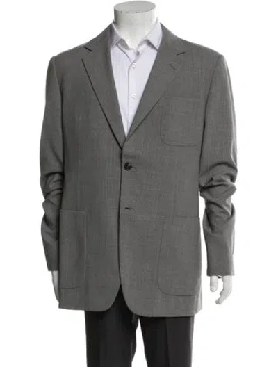 Pre-owned Prada 2019 Virgin Wool Blazer In Gray
