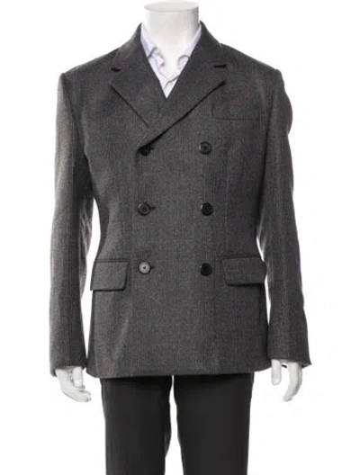 Pre-owned Prada 2019 Virgin Wool Blazer In Gray