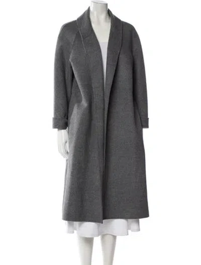 Pre-owned Prada 2019 Virgin Wool Faux Fur Coat In Gray