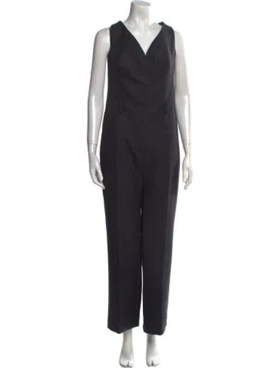 Pre-owned Prada 2019 Virgin Wool Jumpsuit In Black