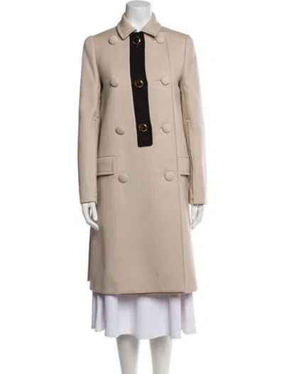 Pre-owned Prada 2019 Virgin Wool Peacoat In Neutral