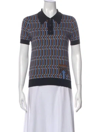 Pre-owned Prada 2019 Virgin Wool Polo In Black