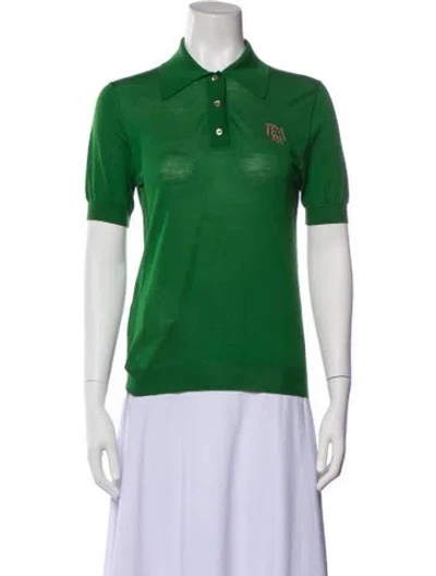 Pre-owned Prada 2019 Virgin Wool Polo In Green