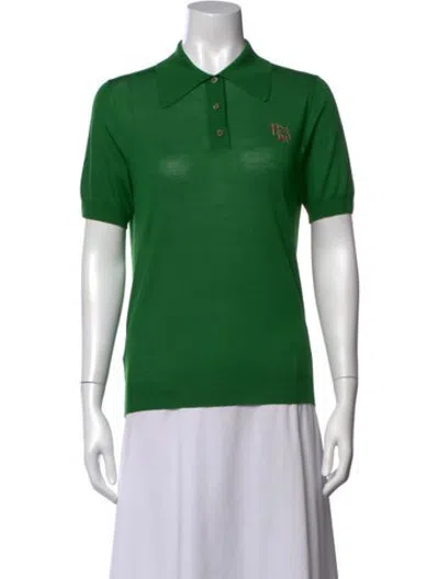 Pre-owned Prada 2019 Virgin Wool Polo In Green