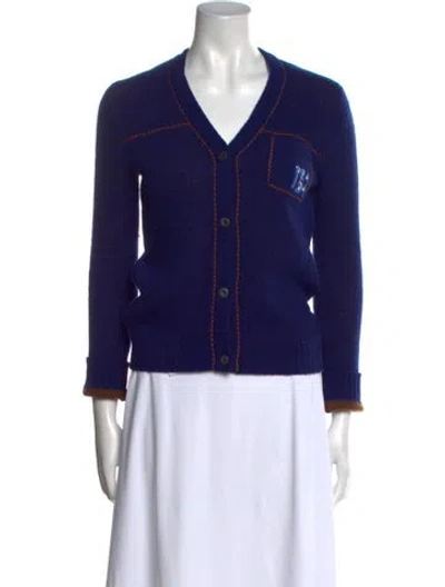 Pre-owned Prada 2019 Virgin Wool Sweater In Blue