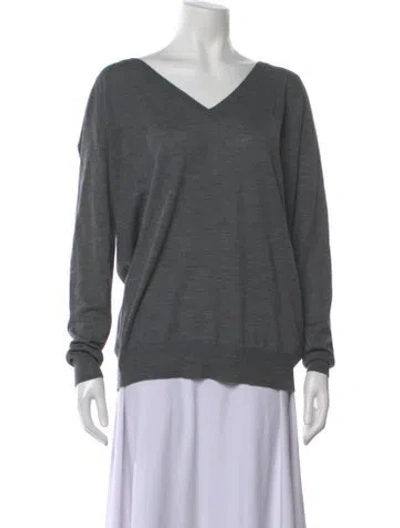 Pre-owned Prada 2019 Virgin Wool Sweater In Gray