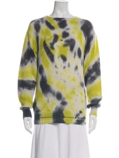 Pre-owned Prada 2019 Virgin Wool Sweater W/ Tags In Yellow