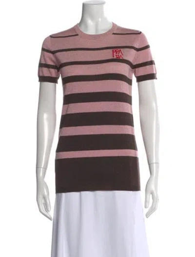 Pre-owned Prada 2019 Virgin Wool T-shirt In Pink