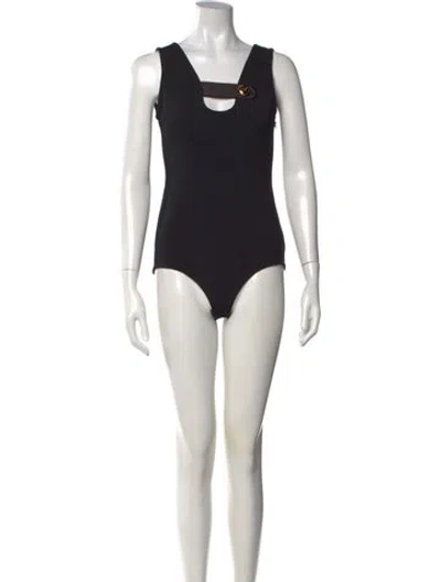 Pre-owned Prada 2019 V-neck Bodysuit In Black