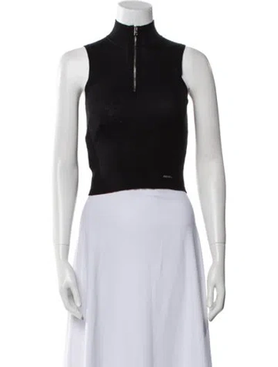 Pre-owned Prada 2019 Wool Crop Top In Black