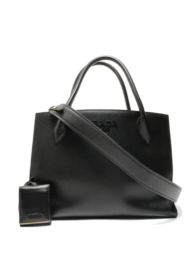 Pre-owned Prada 2019-2023 Monochrome Saffiano Tote Bag