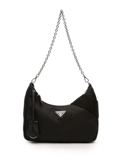 Pre-owned Prada 2019-2025 Tessuto Re Edition 2005 Satchel In Black