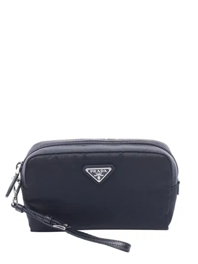 Pre-owned Prada 2019-2026 Re Nylon Pouch In Black