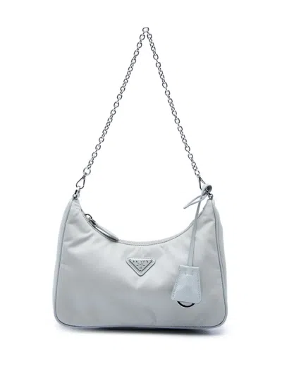 Pre-owned Prada 2019-2026 Re Nylon Re Edition 2005 Satchel In Grey