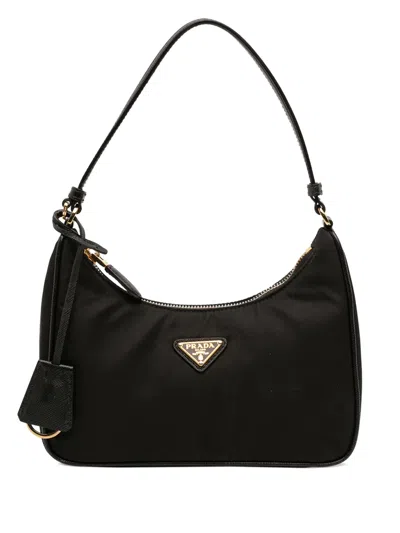 Pre-owned Prada 2019-2026 Re Nylon Re Edition 2005 Shoulder Bag In Black