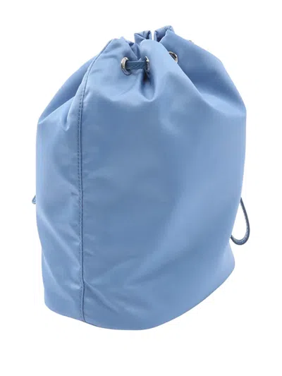 Pre-owned Prada 2019-2026 Re-nylon Vela Bucket Pouch In Blue
