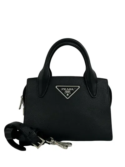 Pre-owned Prada 2019-2026 Saffiano Satchel In Black