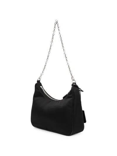 Pre-owned Prada 2019-2026 Saffiano Trimmed Re Nylon Re Edition 2005 Satchel In Black