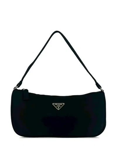 Pre-owned Prada 2019-2026 Tessuto Pochette Shoulder Bag In Black