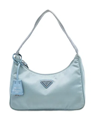 Pre-owned Prada 2019-2026 Tessuto Re Edition 2000 Shoulder Bag In Blue