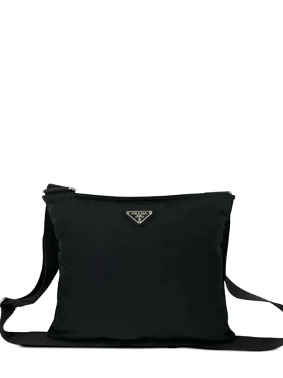 Pre-owned Prada 2019-2026 Tessuto Zip Top Crossbody Bag In Black