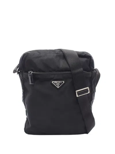Pre-owned Prada 2019-2026 Tessuto Zip Top Crossbody Bag In Black