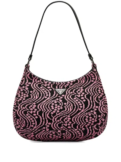 Pre-owned Prada 2020-2021  Maglia Jacquard Cleo Bag In Pink