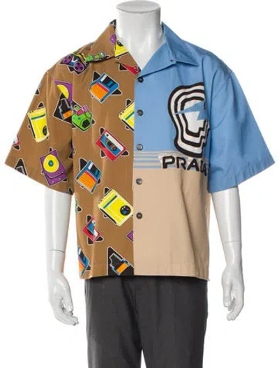 Pre-owned Prada 2020 Double Match Shirt In Blue