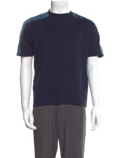 Pre-owned Prada 2020 Enameled Metal Triangle T-shirt In Blue