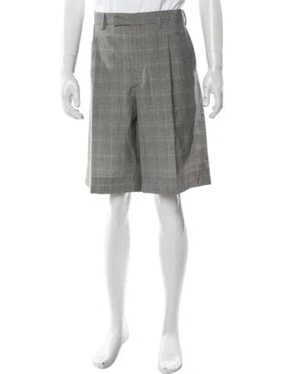 Pre-owned Prada 2020 Flat Front Shorts In Gray