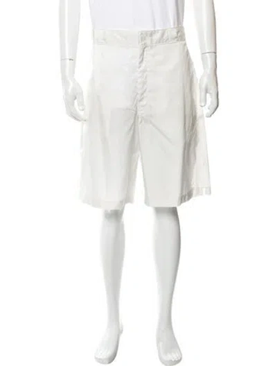 Pre-owned Prada 2020 Flat Front Shorts In White