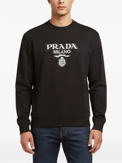 Pre-owned Prada 2020 Intarsia Sweater In Black