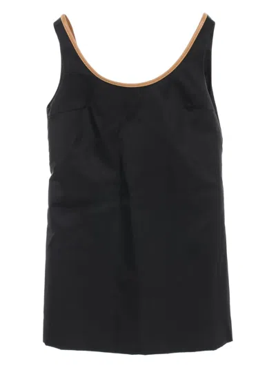 Pre-owned Prada 2020 Leather Mini Dress In Black