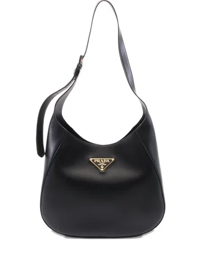 Pre-owned Prada 2020 Logo-triangle Shoulder Bag In Black